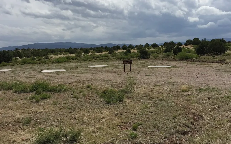 Telescope pads in an open clearing at Cosmic Campground in the Gila National Forest
